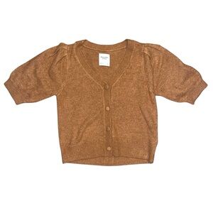 Abercrombie & Fitch Brown Short-Sleeve Cardigan